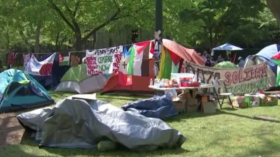 Protesters continue to hold an encampment on UPenn's campus as officials discuss basis for possible arrests