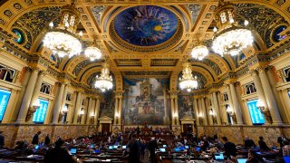 Members of the Pennsylvania House of Representatives attend a session at the state Capitol in Harrisburg, Pa., June 29, 2023.