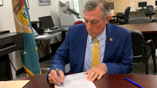 Delaware Gov. John Carney files paperwork to run for mayor of Wilmington on April 29, 2024.