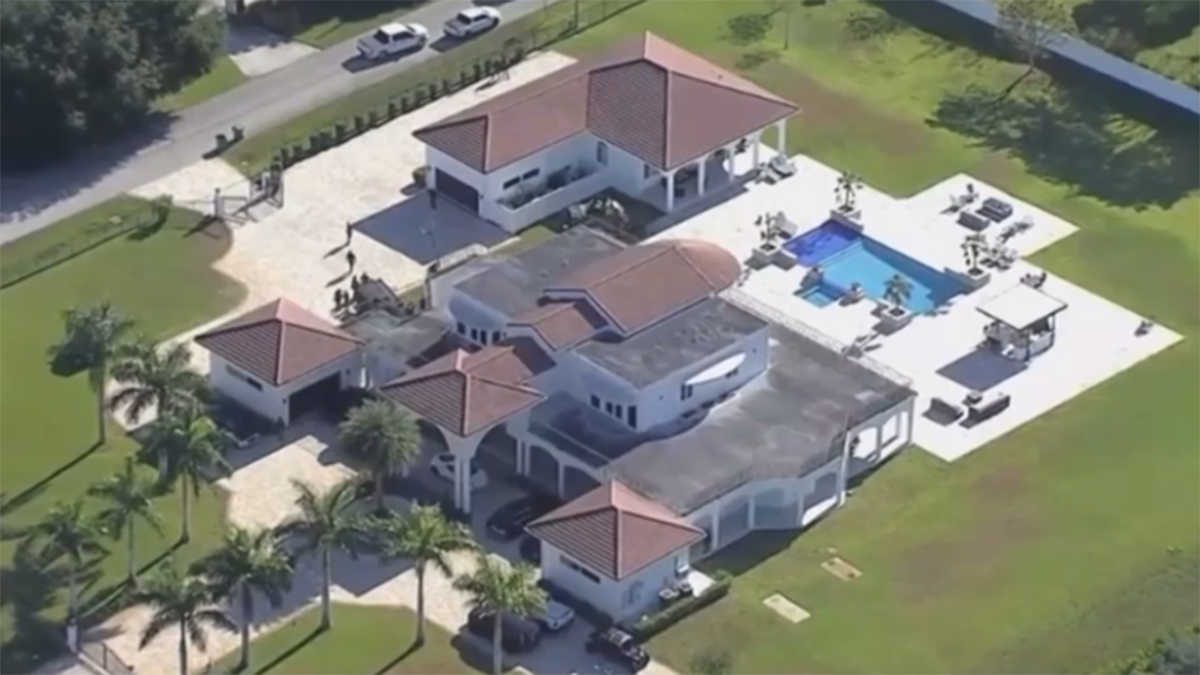 An aerial view of the Southwest Ranches mansion rented by Sean Kingston.