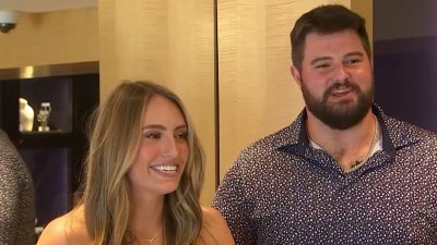 Eagles Landon Dickerson, wife support Eagles Autism Foundation at Center City jewelry store