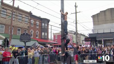Italian Market Festival brings back the tradition of climbing the greased pole