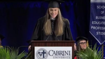 Cabrini University graduates final class with Kylie Kelce addressing commencement