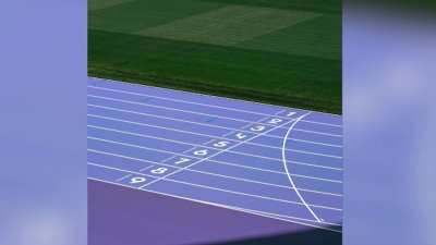 Athletes will compete on purple-colored track at 2024 Paris Olympics