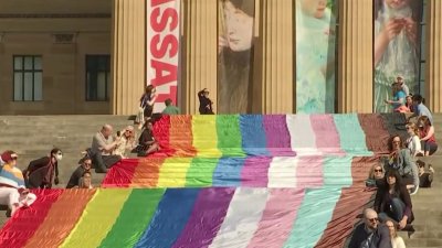 Philly unfurls massive rainbow flag ahead of month of LGBTQ+ Pride