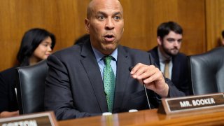 Sen. Cory Booker, D-N.J., speaks during a hearing on Capitol Hill in Washington