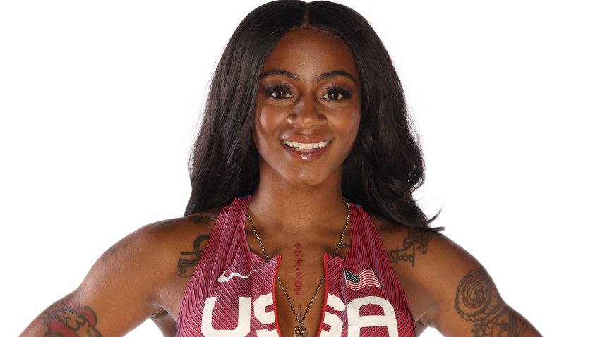 LOS ANGELES, CALIFORNIA – NOVEMBER 17: Track and field athlete Sha’Carri Richardson poses during the Team USA Paris 2024 Olympic Portrait Shoot at NBC Universal Studios Stage 16 on November 17, 2023 in Los Angeles, California. (Photo by Harry How/Getty Images)