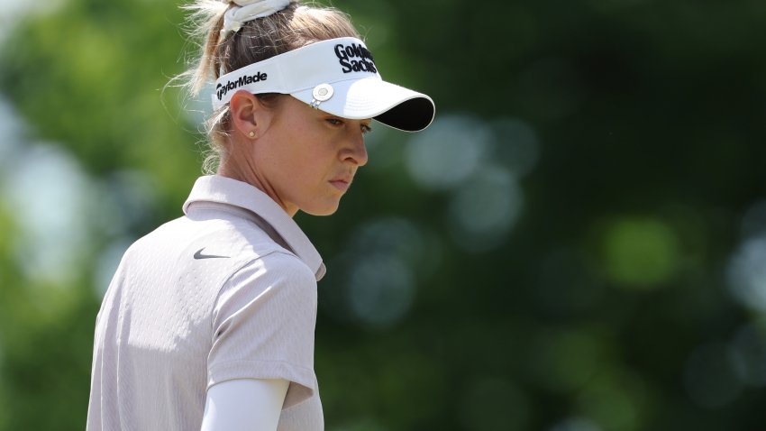 Nelly Korda of the United States looks on from the first green during the first round of the U.S. Women's Open Presented by Ally at Lancaster Country Club on May 30, 2024 in Lancaster, Pennsylvania.