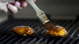 FILE - Chef Zach Tyndall prepares Good Meat's cultivated chicken at the Eat Just office in Alameda, Calif., June 14, 2023.