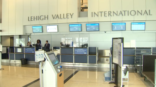 Check in desk at Lehigh Valley International Airport