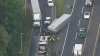 Truck flips over along NJ Turnpike, slows traffic