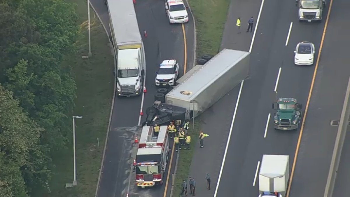 UPS truck overturns on NJ Turnpike, slows traffic – NBC10 Philadelphia