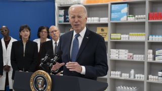 US President Joe Biden speaks during an event at the National Institutes of Health (NIH) in Bethesda, Maryland, US, on Thursday, Dec. 14 2023. 