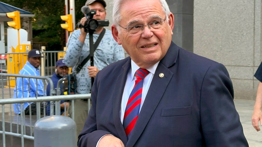 FILE- U.S. Sen. Bob Menendez, D-N.J., leaves federal court following the day’s proceedings in his bribery trial, Tuesday, June 18, 2024, in New York. Prosecutors rested on Friday, June 28, 2024, after presenting evidence for seven weeks at the bribery trial of Sen. Bob Menendez, enabling the Democrat and two New Jersey businessmen to begin calling their own witnesses next week to support defense claims that no crimes were committed and no bribes were paid.