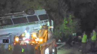 SEPTA bus crashed off Blue Route in Pennsylvania.