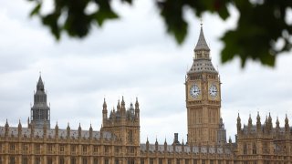 The Houses of Parliament are seen on June 28, 2024 in London, England ahead of the UK general election.