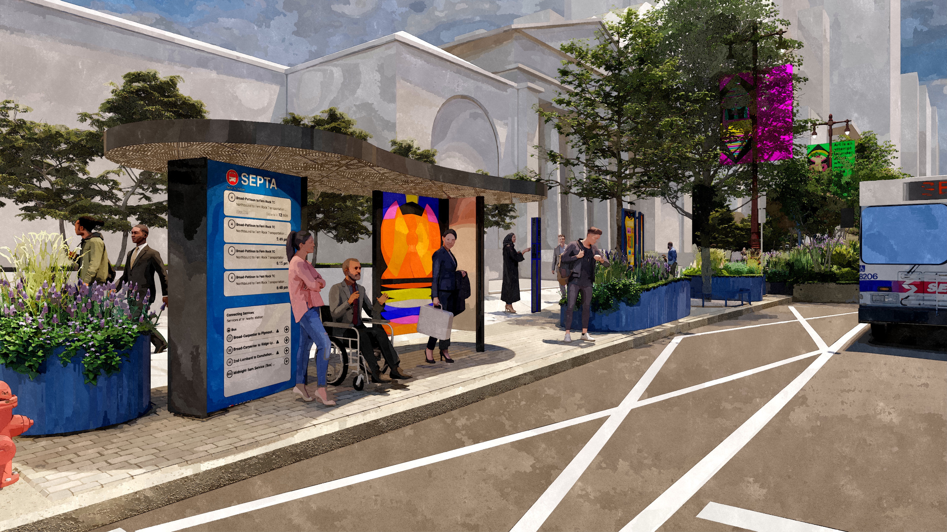 Artist's rendering of a stretch of Philadelphia's Avenue of the Arts.