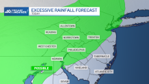 Map shows excessive rainfall possibility in Philadelphia region on July 4, 2024.