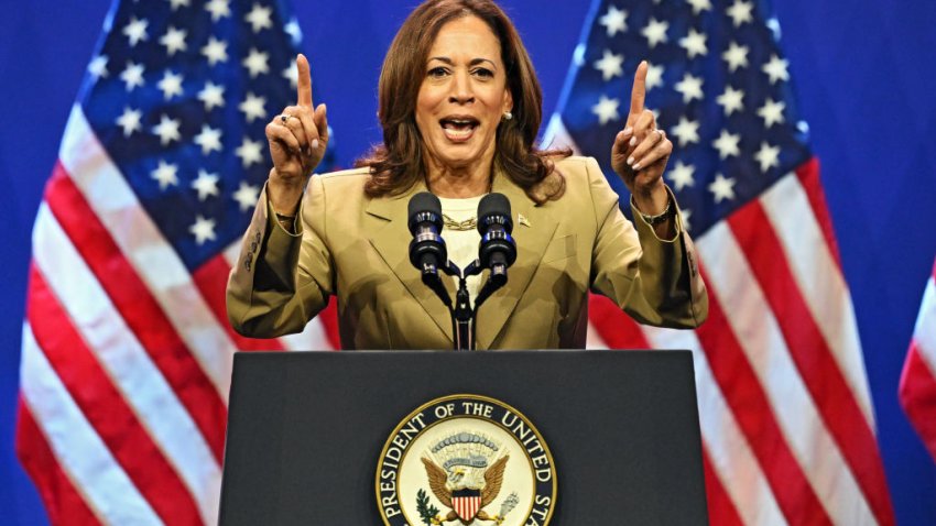 PHILADELPHIA, PENNSYLVANIA – JULY 13: Vice President Kamala Harris speaks during a campaign event at the Asian and Pacific Islander American Vote Presidential Town Hall at the Pennsylvania Convention Center on July 13, 2024 in Philadelphia, Pennsylvania.