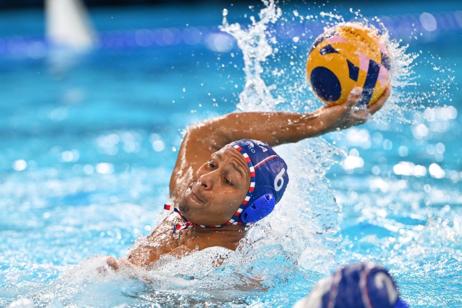 France's Thomas Vernoux shoots the ball