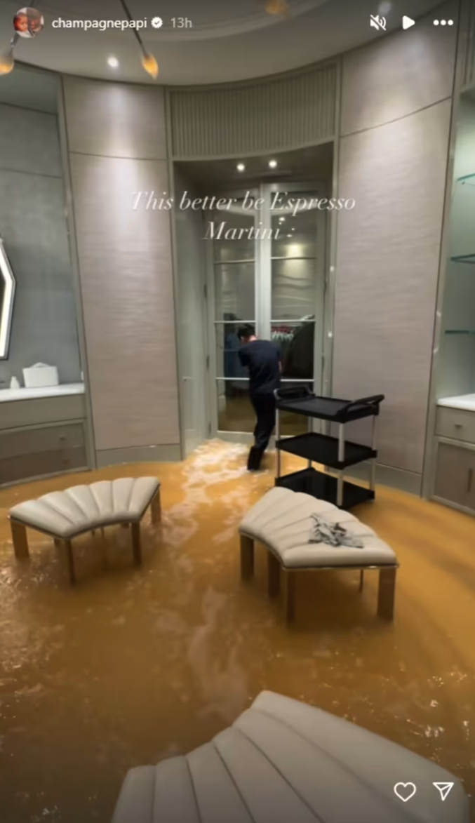 Drake shared footage of ankle-deep flooding in his Toronto mansion