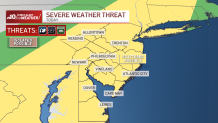 Severe weather threat map for July 17, 2024.