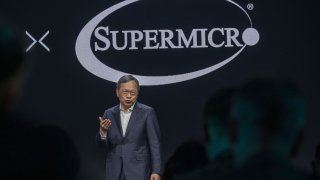 Charles Liang, CEO of Super Micro Computer, during the AMD Advancing AI event in San Jose, California, on Dec. 6, 2023.