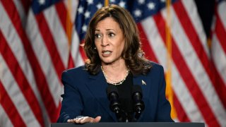 U.S. Vice President Kamala Harris delivers remarks during a campaign event at West Allis Central High School, in West Allis, Wisconsin, U.S., July 23, 2024. 