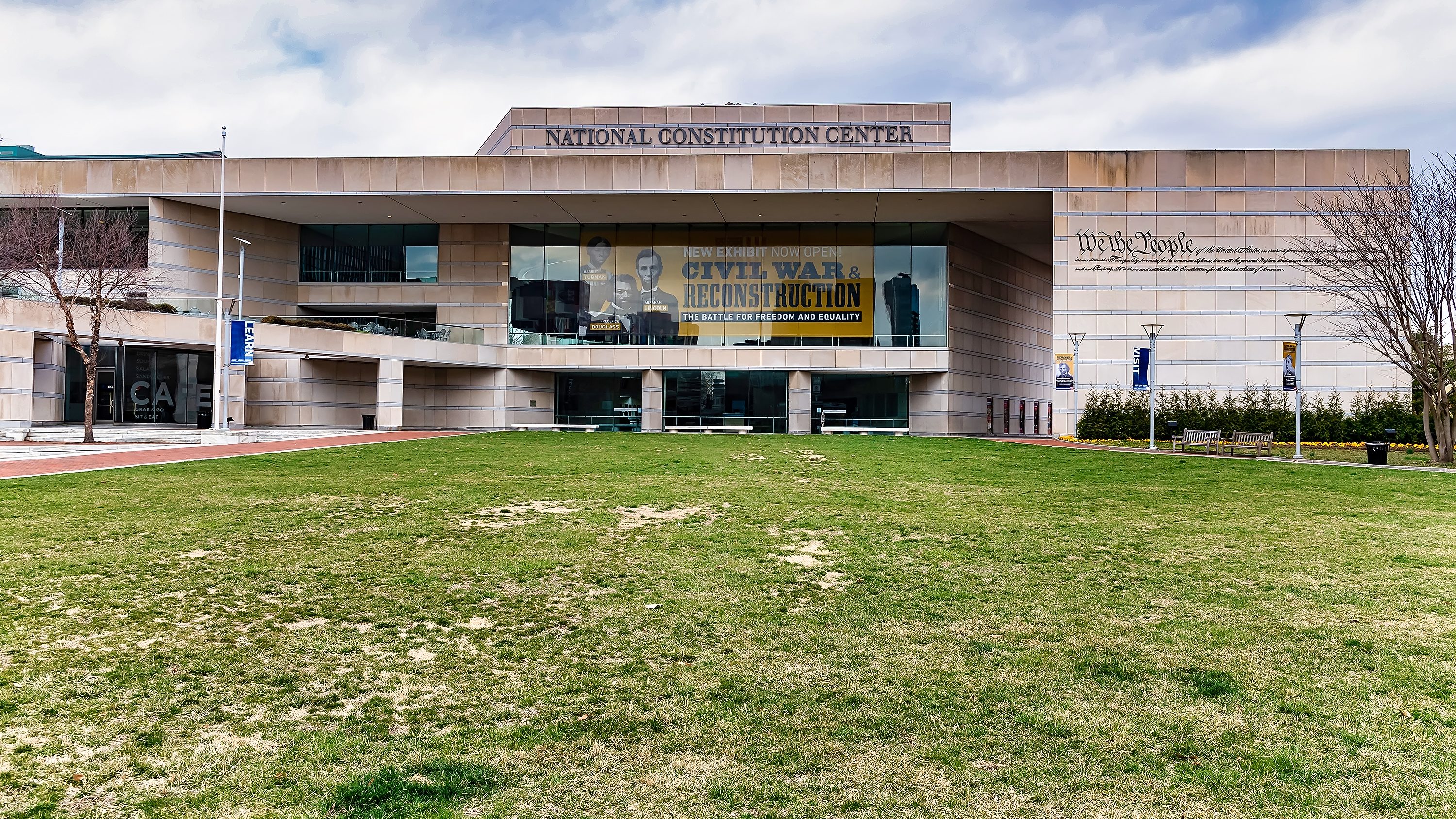 PHILADELPHIA, PA - MARCH 17: The National Constitution Center is closed to the public due to the coronavirus (COVID-19) outbreak on March 17, 2020 in Philadelphia, Pennsylvania. The tourism and entertainment industries have been hit hard by restrictions in response to the outbreak of COVID-19. (Photo by Gilbert Carrasquillo/Getty Images)