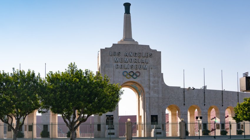 General views of the Los Angeles Memorial Coliseum