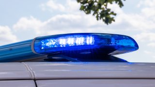 Police light on a car of the German police