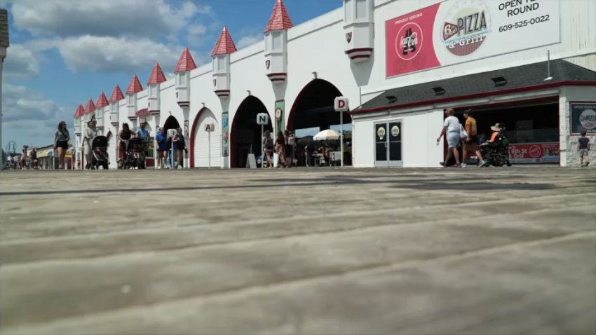 Gillian's Wonderland Pier seen from Ocean City, NJ, boardwalk.