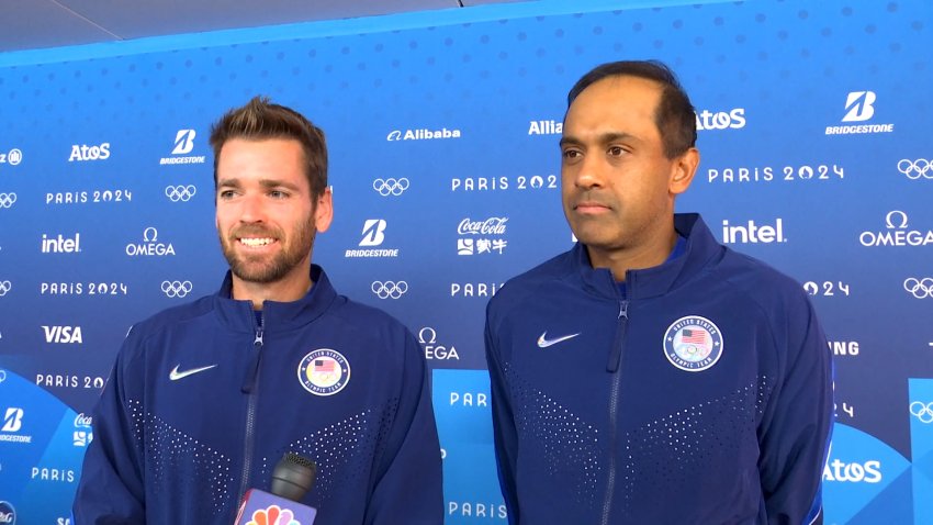 Team USA’s Austin Krajicek and Rajeev Ram speak to reporters after winning silver.