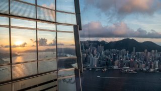 A General view showing the Hong Kong Skyline in Hong Kong, Saturday, May 22, 2021. (Photo by Vernon Yuen/NurPhoto via Getty Images)