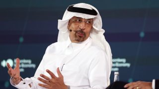 Khalid Al-Falih, Saudi Arabia’s investment minister, during the Bloomberg New Economy Forum in Singapore, on Wednesday, Nov. 8, 2023. 