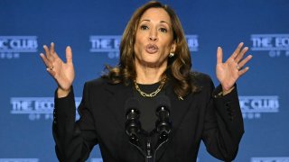 Vice President and Democratic presidential candidate Kamala Harris speaks at the Philip Chosky Theatre during a campaign event in Pittsburgh, Pennsylvania, on September 25, 2024. 