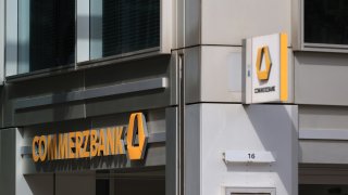 A Commerzbank AG bank branch, in the financial district of Frankfurt, Germany, on Thursday, Sept. 12, 2024.