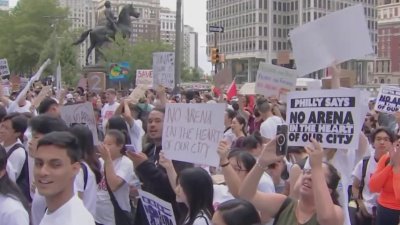 Rally to protest 76 Place arena in Chinatown brought thousands