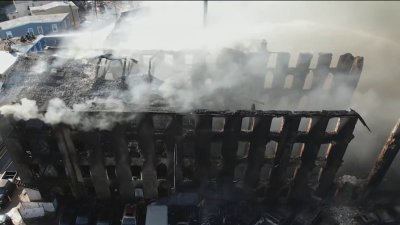 First responders continue to monitor remnants of massive fire in Northeast Philly