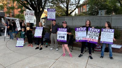 ‘Protest our wages': Bucks Co. union workers strike as supervisors fill job roles