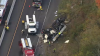 Overturned crane closes southbound lanes of Route 309 in Bucks Co.