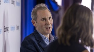 Amazon CEO Andy Jassy speaks at the Bloomberg Technology Summit in San Francisco on June 8, 2022.