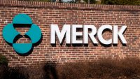 The exterior view of the entrance to Merck headquarters in Rahway, New Jersey, on Feb. 5, 2024.