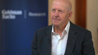 Goldman Sachs CEO David Solomon joins CNBC’s ‘Halftime Report’ to discuss the latest market trends as financials head for their worst day since August 5, and his outlook on the overall economy on Sept. 11th 