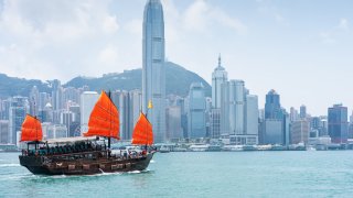 View of Victoria Harbour in Hong Kong SAR of China 