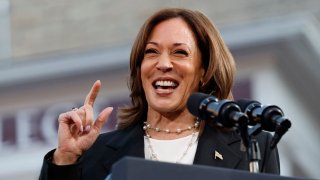 Vice President and Democratic presidential candidate Kamala Harris speaks during a campaign event at Ripon College in Ripon, Wisconsin, October 3, 2024.