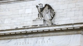 View of the Federal Reserve building in the capital, 3 October 2024, USA, Washington.