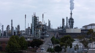 The Phillips 66 Carson refinery is shown after the company said it will shut its large Los Angeles-area oil refinery late next year, delivering a blow to California’s fuel supply, in Carson, California, U.S., October 17, 2024. 