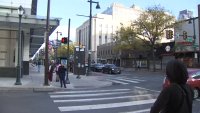 The intersection of 10th and Market Streets in Philadelphia on Monday, Oct. 14, 2024.