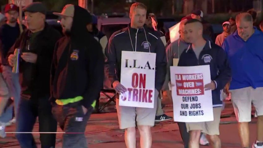 Worker at the Port of Philadelphia hit the picket lines on Tuesday, Oct. 1, 2024.